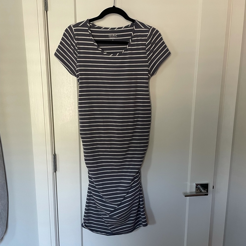 Striped maternity bodycon dress - size small